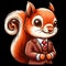 A cute and adorable squirrel wearing a stylish suit, executive style, no background, animal