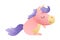 Cute adorable unicorn baby animal cartoon vector illustration on white background