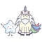 Cute adorable unicorn with star kawaii fairy characters