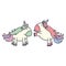 Cute adorable unicorns fairy characters