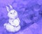 Cute and adorable watercolor easter bunny with a white egg in its paws
