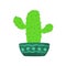 Cute aesthetic mini cactus. Isolated Ilustration.