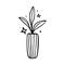 Cute and Aesthetic Plant In Pot Doodle Illustration