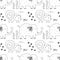 Cute africa doodle line jungle animals seamless pattern. Vector hand drawn illustration. EPS