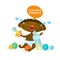 Cute African American Baby Boy Cry Hungry Toddler Cartoon Infant In Diaper