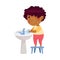 Cute African American Boy Standing on Stool Near Wash Stand Washing His Hands with Soap Engaged in Personal Hygiene