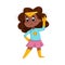 Cute African American Girl Playing Superhero Wearing Colorful Costume Character Cartoon Style Vector Illustration