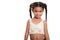 Cute african american small girl isolated on a white background