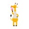 Cute African Giraffe Animal in Striped Vest Eating Ice Cream in Waffle Cone Enjoying Hot Summer Activity Vector