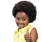 Cute african girl with afro hair doing thumbs up.