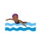 Cute Afro American Young Woman Swimming in the Blue Water. Smiling African Swimmer in the Swimming Pool.