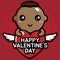 cute afro baby characters on valentines day congratulations