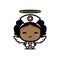 cute afro female nurse angel cartoon character fighting virus