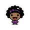 Cute afro girl cartoon character being a mother