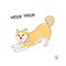 Cute akita dog, quote card print. Doggie wants to play print with phrase.