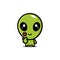 Cute alien cartoon character with korean love finger