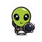 Cute alien cartoon character wearing astronaut costume