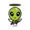 cute alien characters become cupid