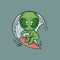 cute alien surfing