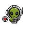 cute aliens wearing astronaut costumes