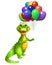 Cute Aligator cartoon character with balloon