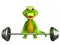 Cute Aligator cartoon character with gym equipments