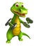 Cute Aligator cartoon character with gym equipments