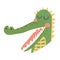 Cute alligator. Cartoon creative crocodile illustration in scandinavian style. print