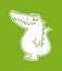 Cute alligator or crocodile cut out sticker