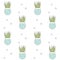 Cute aloe vera seamless vector pattern background illustration