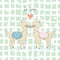Cute Alpaca Couple. Hand Drawn Delicate Design for cards, decorations, etc