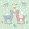 Cute Alpaca couple for Valentine`s day and love cards