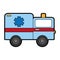 Cute ambulance car cartoon