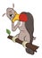 Cute American condor illustration. Cartoon