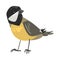 Cute Amusing Winter Bird, Beautiful Northern Birdie Vector Illustration