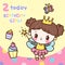 Cute angel cartoon fairy princess vector star magic wand sweet cupcake for birthday party