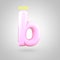 Cute angelic pink letter B lowercase with halo