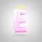 Cute angelic pink letter E uppercase with halo