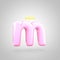 Cute angelic pink letter M lowercase with halo