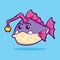 Cute angler fish cartoon vector illustration. sea animal concept