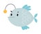 Cute Anglerfish as Sea Animal Floating Underwater Vector Illustration