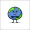 cute angry earth vector mascot. globe earth smiling funny mascot