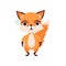 Cute angry fox character, funny forest animal vector Illustration on a white background