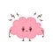 Cute angry funny brain have stress