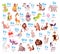 Cute animal alphabet. Color kids zoological font, letters and corresponding animals. Wildlife mammals and birds