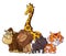 Cute Animal Assemble Color Illustration Design
