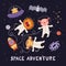 Cute animal astronauts