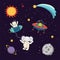Cute animal astronauts in space
