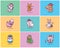 Cute Animal Avatars Flat Icons