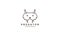 cute animal carnivore head line logo symbol icon vector graphic design illustration